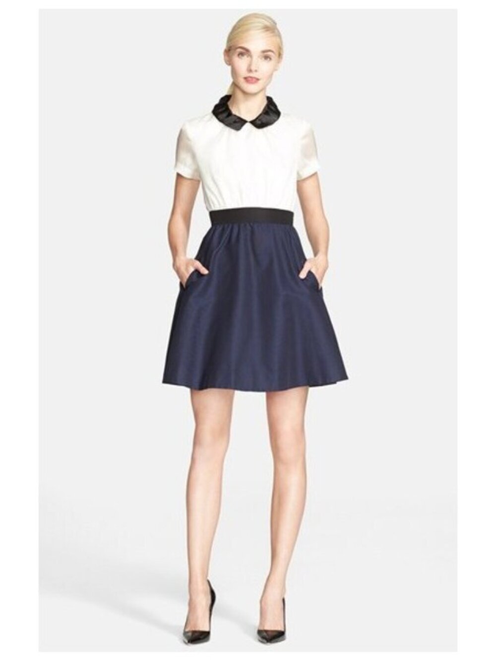 KATE SPADE Rura 100% Silk Organza Faille Fit & Flare Mini Dress, Size 4